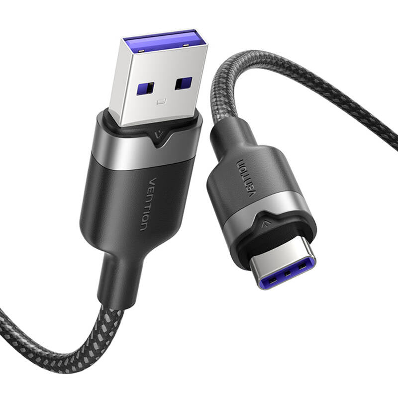 USB 2.0 A til USB-C 6A Vention CTOBF 1M kabel (sort)
