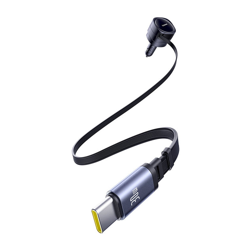 Baseus Enjoyment Max biloplader med USB-C + USB-C kabler 60W sort