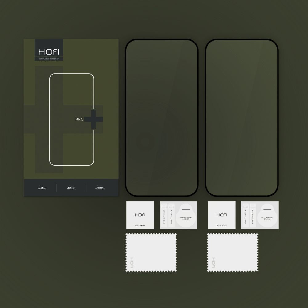 Hærdet Glas Hofi Glass Pro+ 2 Pack Iphone 16 Pro Max / 17 Pro Max Sort