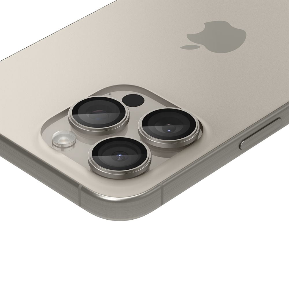 Kamera Beskyttelse Spigen Optik Pro Glas.Tr ”Ez Fit” Camera Protector 2 Pack Iphone 14 Pro / Max / 15 Pro / Max / 16 Pro / Max / 17 Pro / Max Natural Titanium
