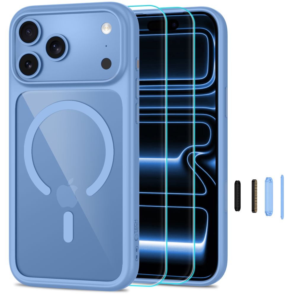 Tech Protect Magone Magsafe Cc + Glas 2 Pak Iphone 17 Pro Max / 18 Pro Max Lysebla/Klar