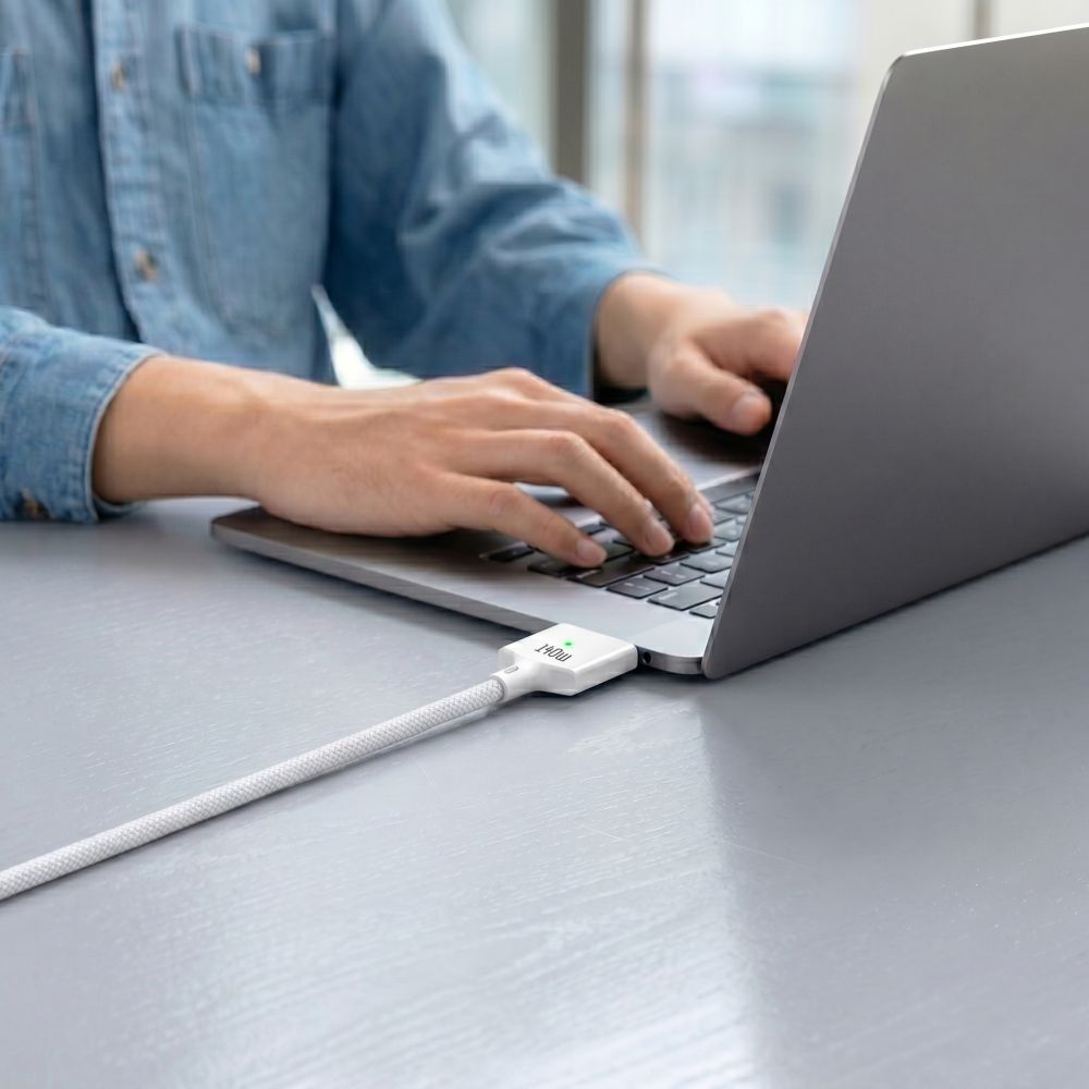 Tech Protect Mmc01 Ultraboost Magnetisk Macbook Kabel Usb C Til Magsafe 3 140 W 200 Cm Hvid
