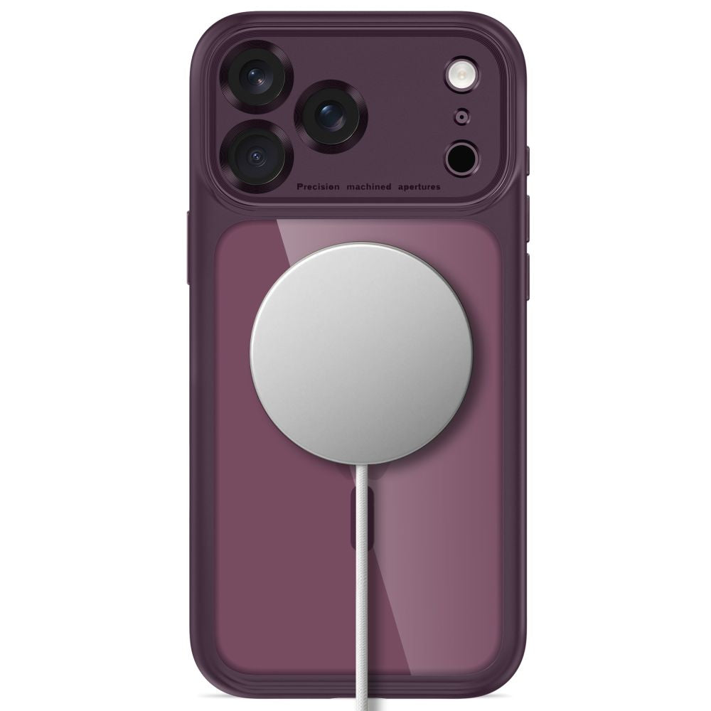 Tech Protect Magpeak Magsafe Cc Iphone 17 Pro / 18 Pro Burgundy/Clear