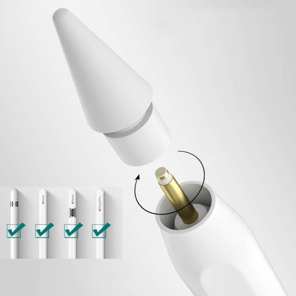 Tech Protect Stylus Spidser Med 4 Stk. Apple Blyanter, Hvide
