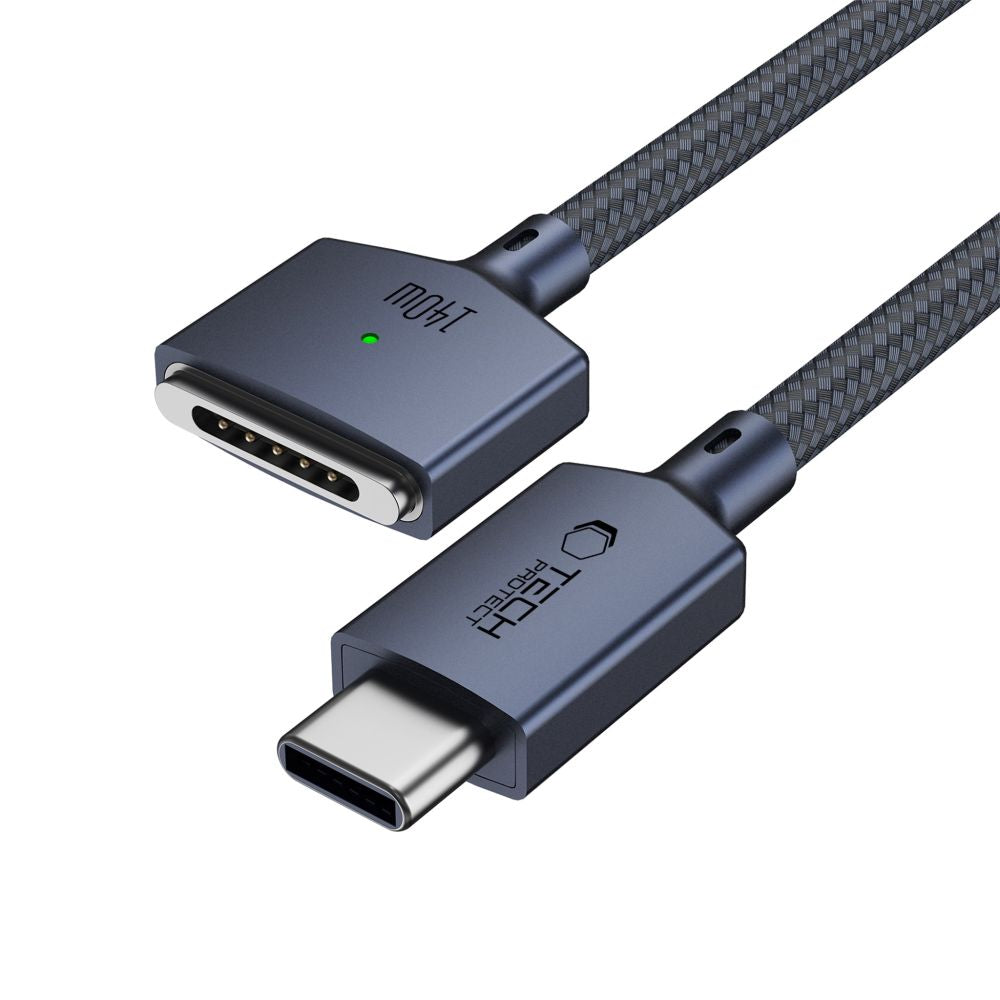 Tech Protect Mmc01 Ultraboost Magnetisk Macbook Kabel Usb C Til Magsafe 3 140 W 300 Cm Midnatsblå