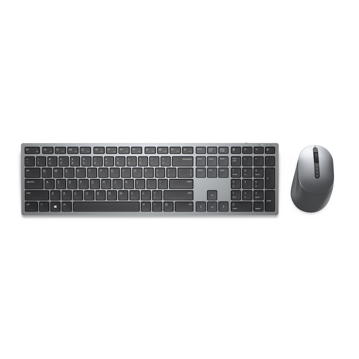 DELL KM7321W tastatur Mus inkluderet Kontor RF trådløs + Bluetooth QWERTY US International Grå, Titanium