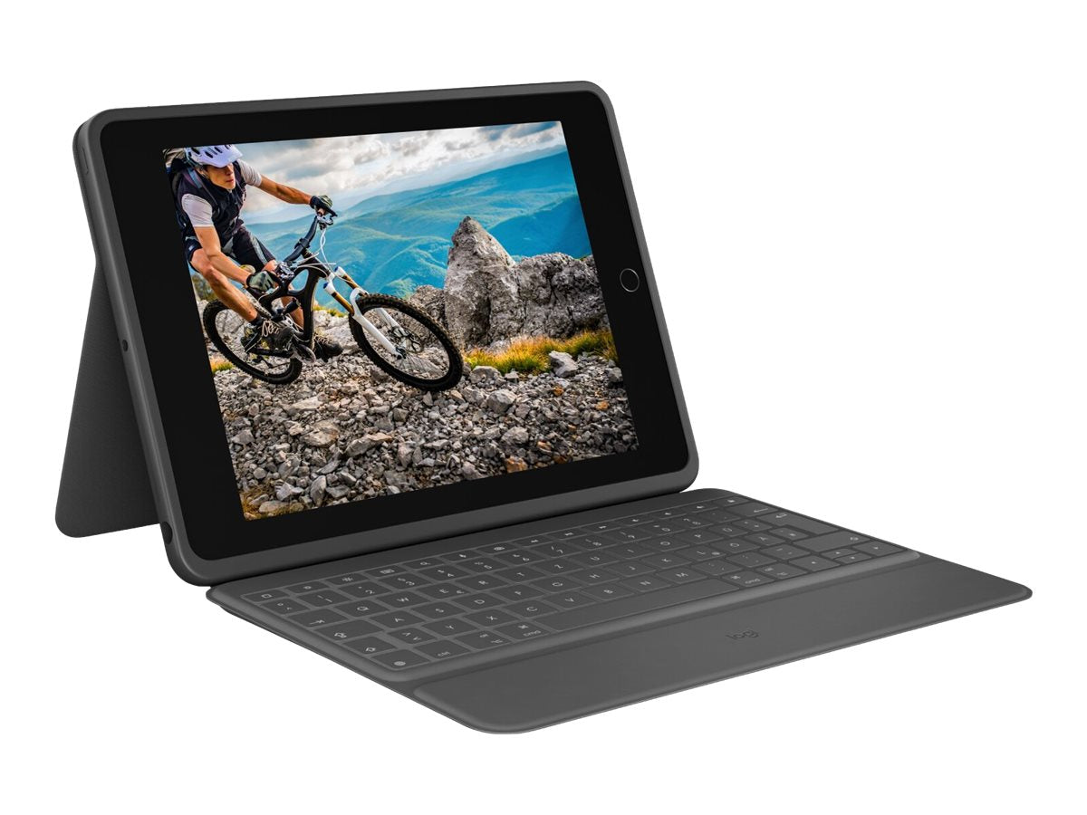 Logitech Rugged Folio - Tastatur og folio-etui - Apple Smart-stik - QWERTY - Nordisk (dansk/finsk/norsk/svensk) - grafit - til Apple 10,9-tommer iPad (10. generation)