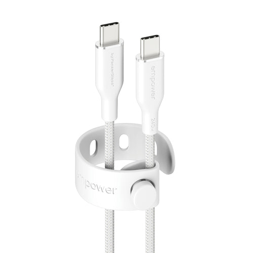 PanzerGlass empower by ® Racing 240W USB-C to USB-C Kabel | USB 2.0 | 1.2M | Silver White