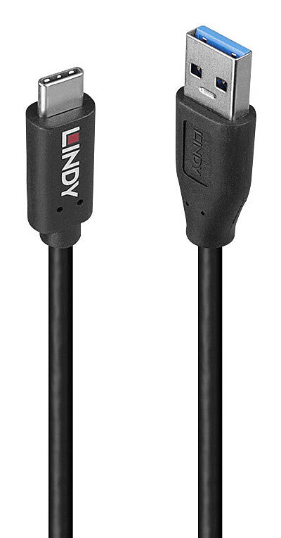 Lindy 36970 USB-kabel USB 3.2 Gen 2 (3.1 Gen 2) 0,5 m USB A USB C 10 Gbit/sek. 15 W Sort