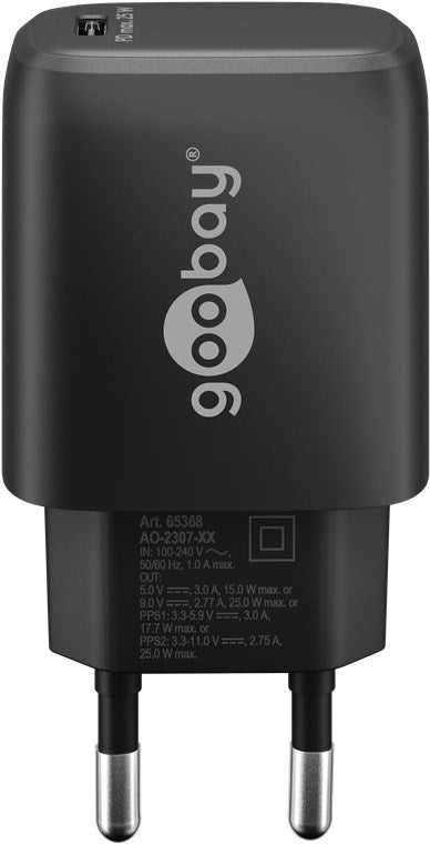 Goobay USB-C 25Watt PD 3.0 Strømforsyningsadapter