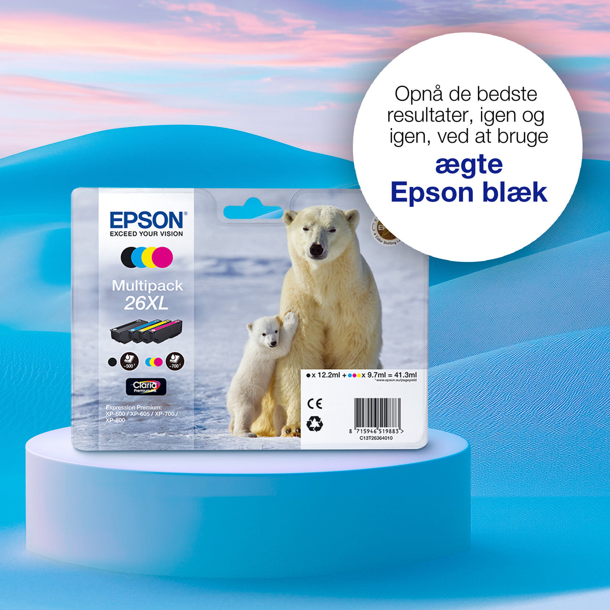 Epson Polar bear 26 isbjørn Claria Premium enkeltpakke fotosort blæk