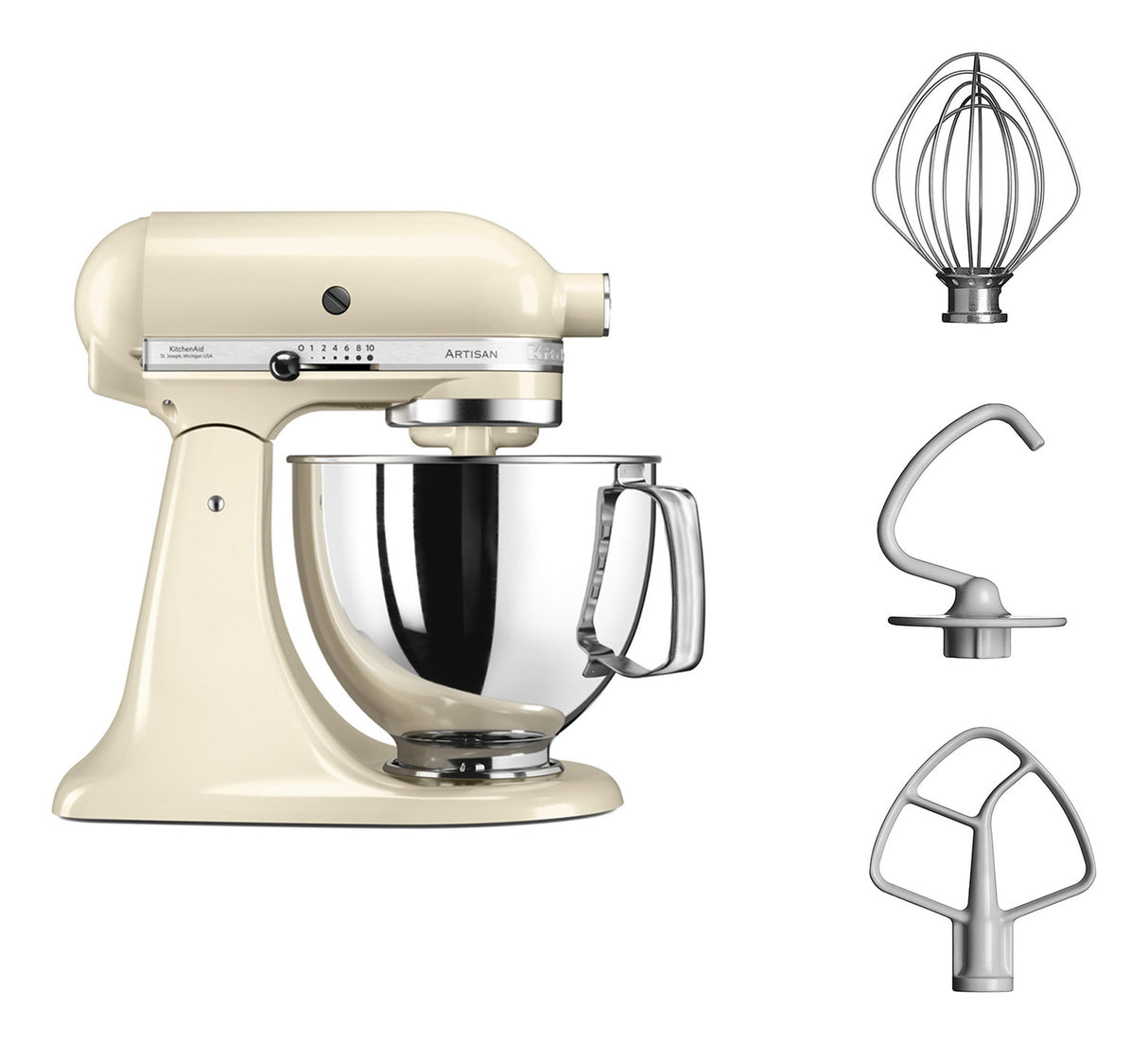 KitchenAid Artisan 5KSM125EAC Køkkenmaskine 4.8liter Fløde