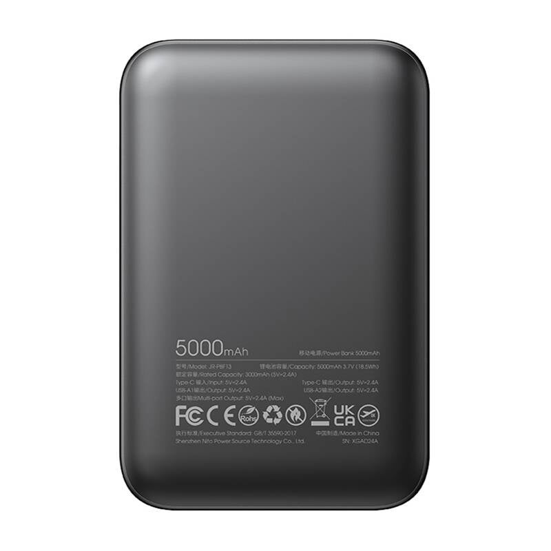 Joyroom Powerbank JR-PBF13; 2.4A LED, 5000mAh (sort)