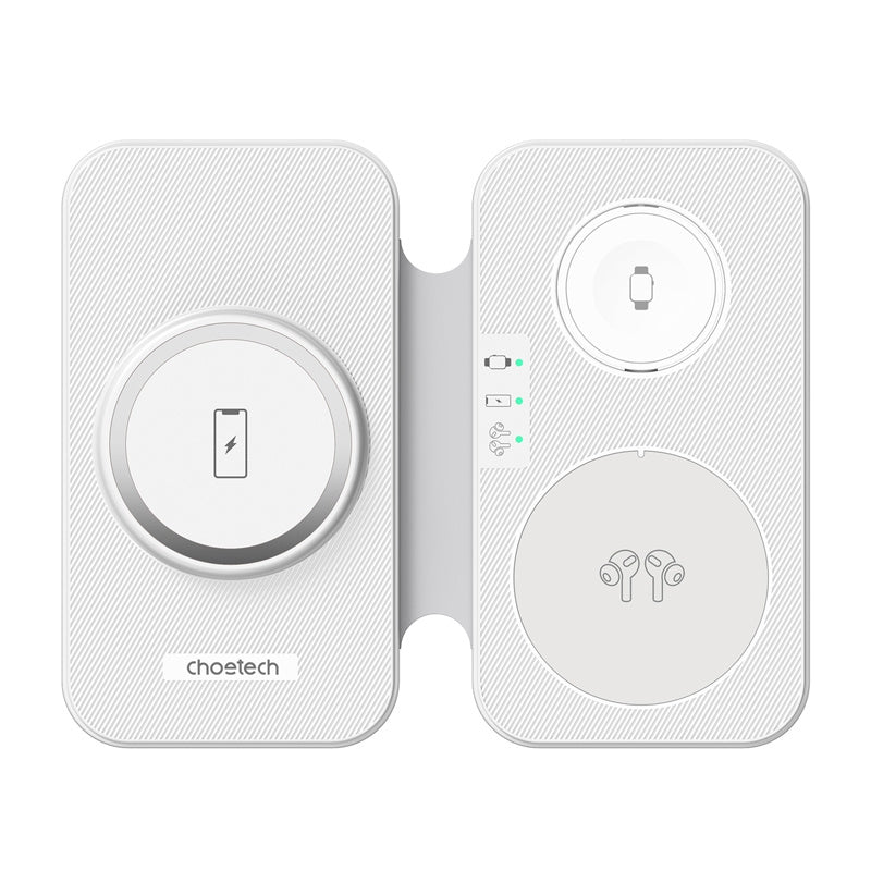 Choetech T616-F 3-i-1-induktiv oplader (hvid)