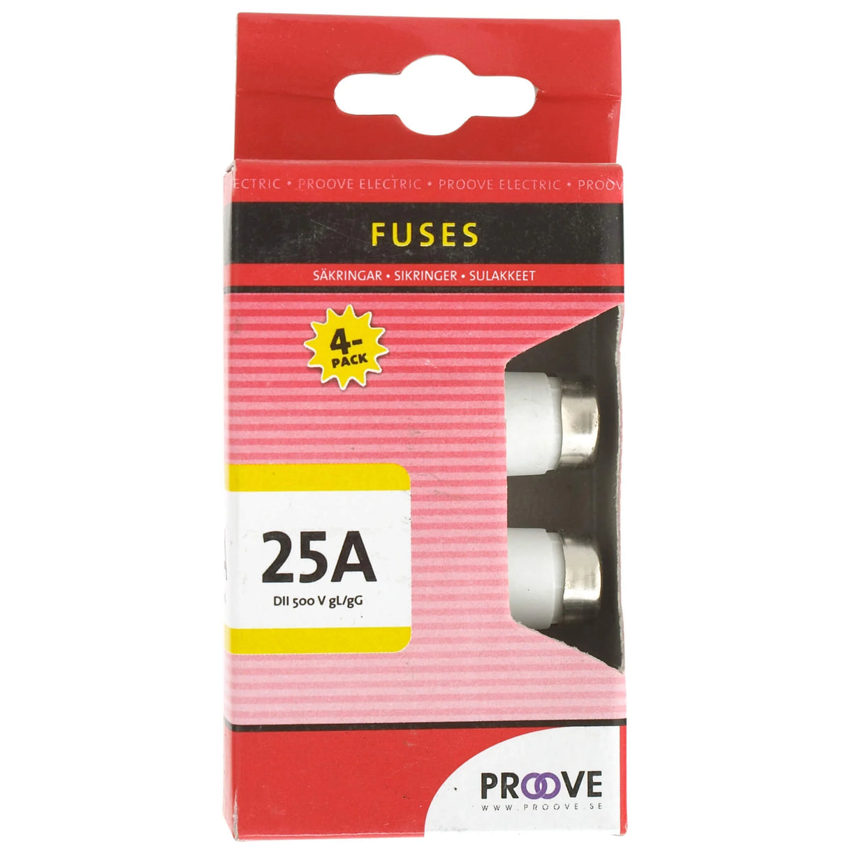 PROOVE Sikring 25A DII 500 4-pak