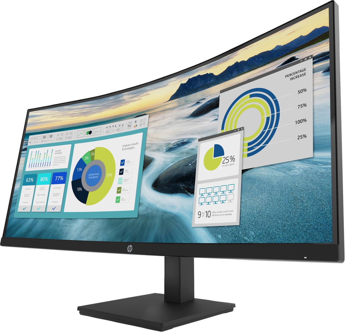 HP P34hc G4 34 VA 3440 x 1440 (UltraWide) HDMI DisplayPort USB-C 60Hz Dockingskærm