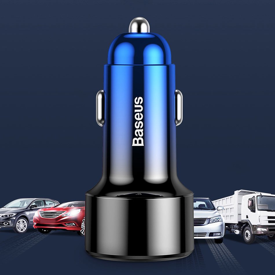 Baseus Magic Series Dual QC - Quick Charge 3.0 2x USB 45W 6A biloplader sort (CCMLC20A-01)