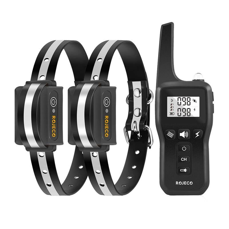 Rojeco PD529 1000m Hundetræningskøler med 2 kraver (sort)