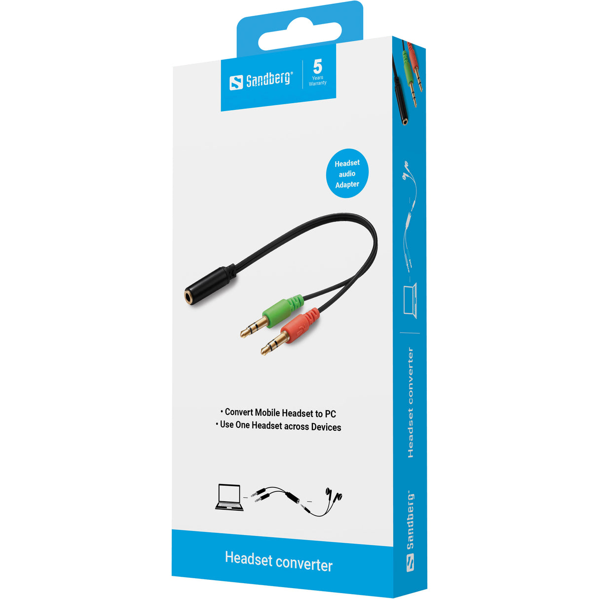 Headset Converter Mobile to PC, Black