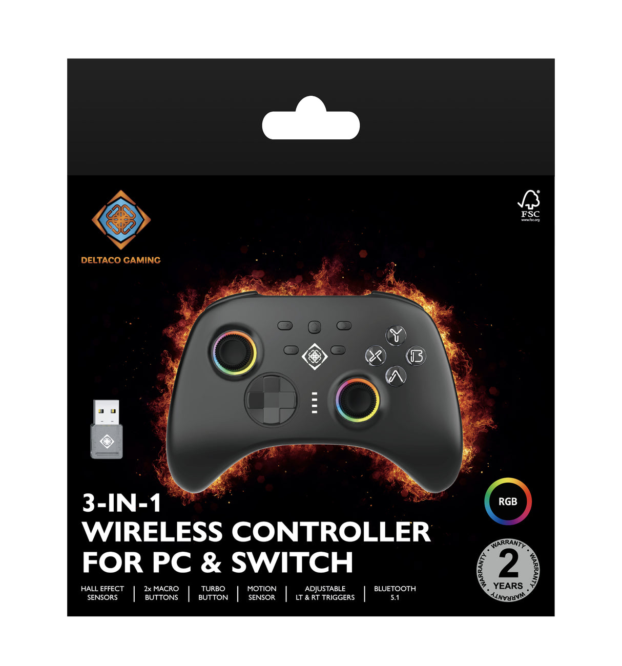 Deltaco Gaming 3-in-1 controller PC