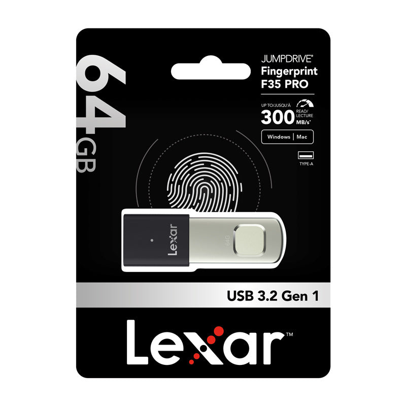 Lexar JumpDrive F35 PRO USB-nøgle 64 GB USB Type-A 3.2 Gen 1 (3.1 Gen 1) Sort, Sølv