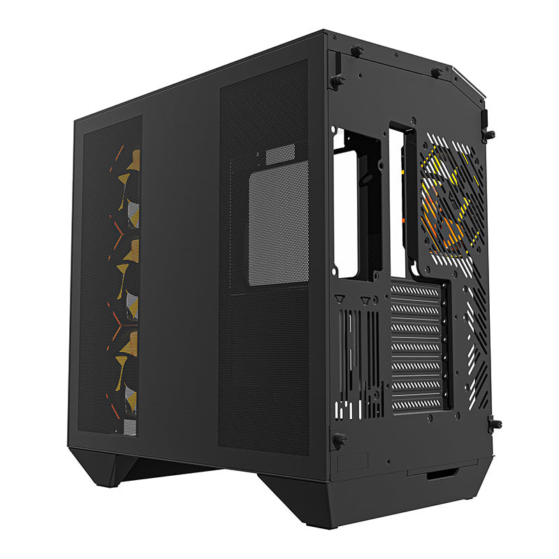 Darkflash DY470 computercase (sort) + 4 fans + GPU-brakette