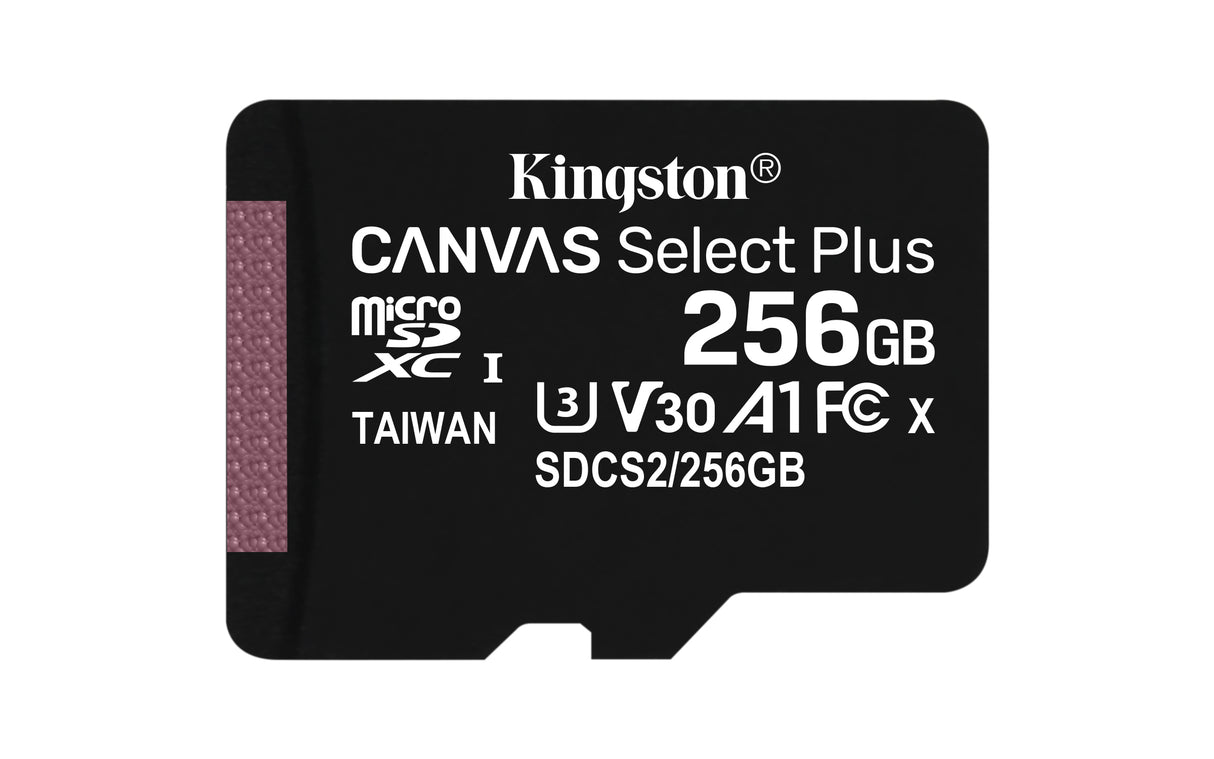 Kingston Technology 256 GB micSDXC Canvas Select Plus 100R A1 C10-kort + ADP