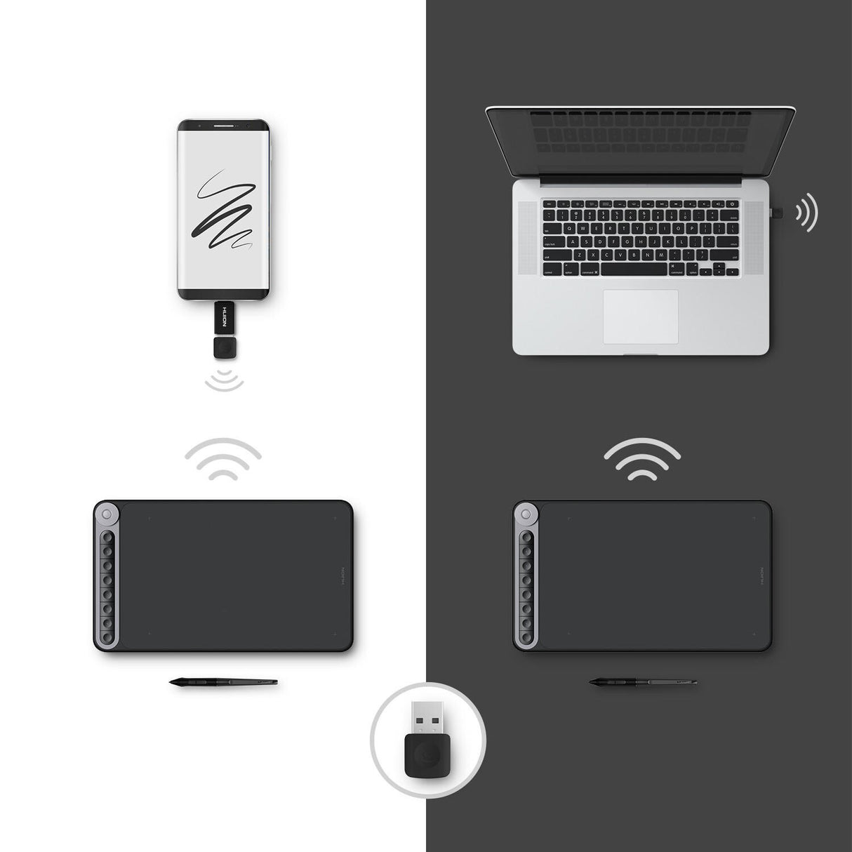 HUION Q620M tegneplade Sort 5080 lpi 266,7 x 166,7 mm USB