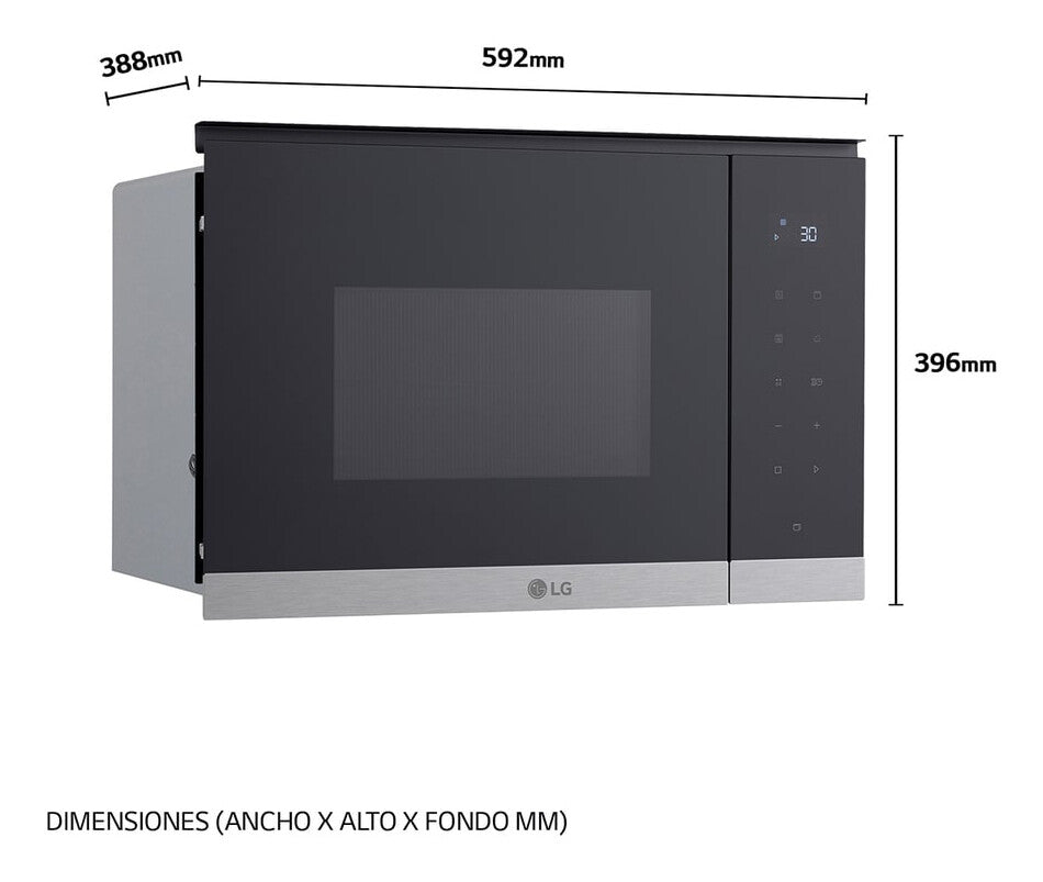 LG MG7Z2593D mikrobølgeovn Sort, Rustfrit stål Grill mikroovn Indbygget 25 L 900 W