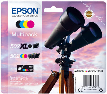 Epson 502 XL blækpatron 4 stk Original Højt (XL) udbytte Sort, Blå, Magenta, Gul