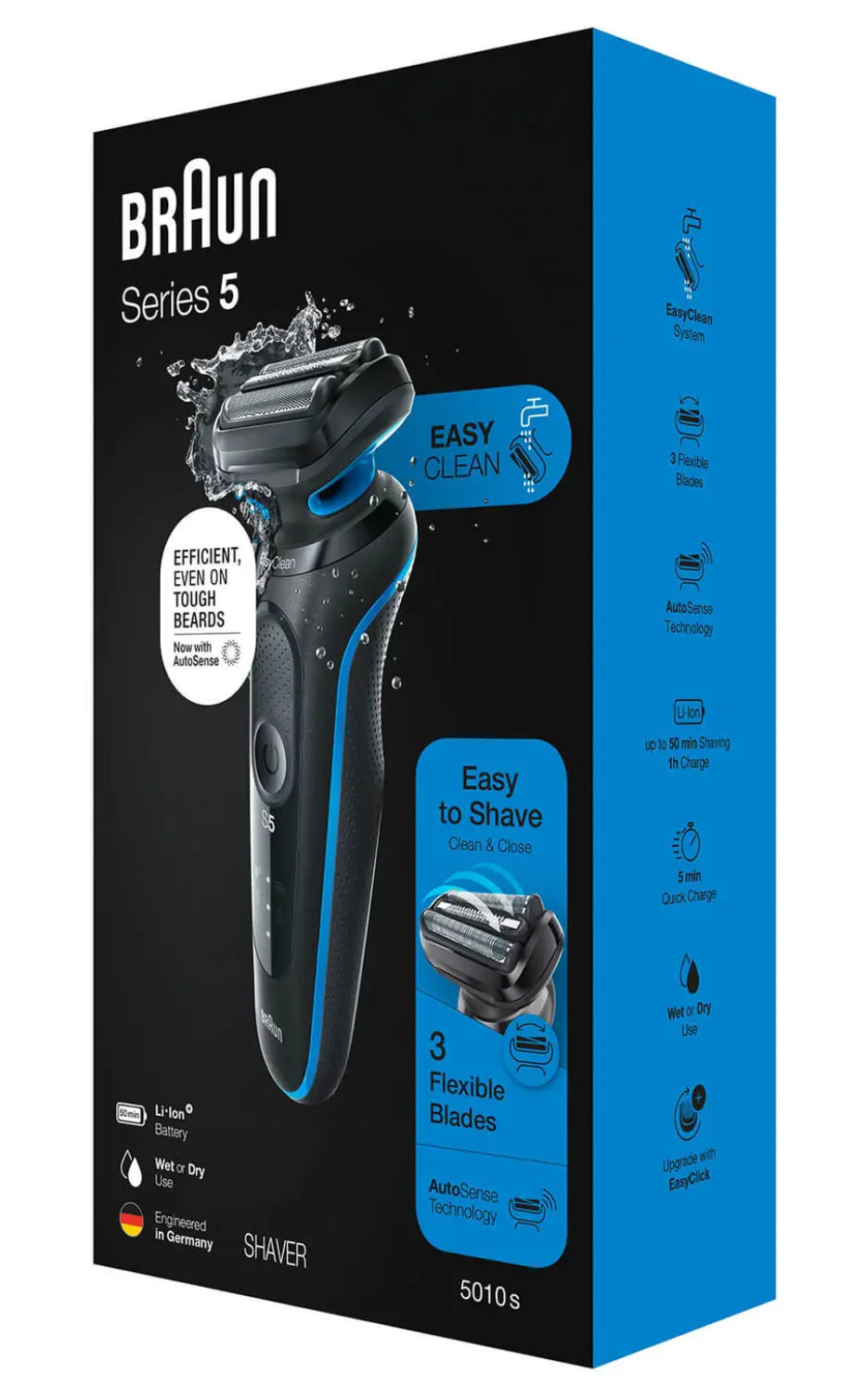 Braun Series 5 51-B1000s Barbermaskine Sort Blå
