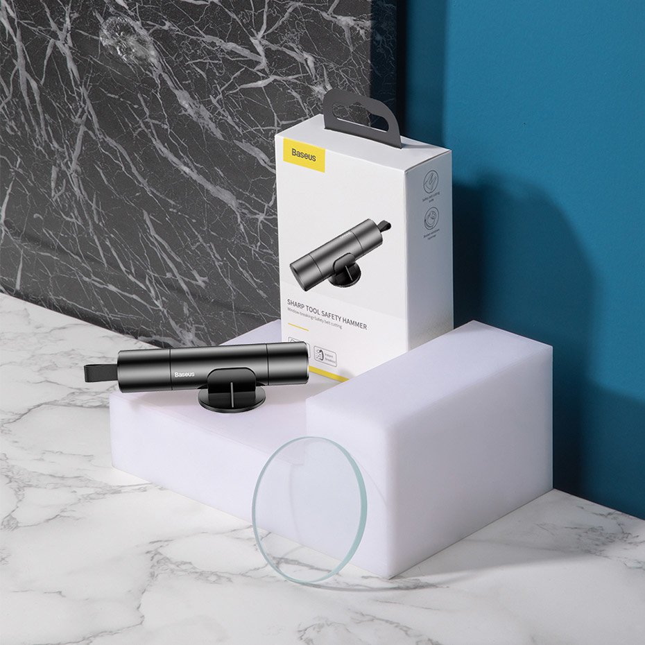 Baseus Sharp Tool Safety Hammer (Vindu-bryde+Sikkerhedsseler skæring) mørkgrå (CRSFH-0G)