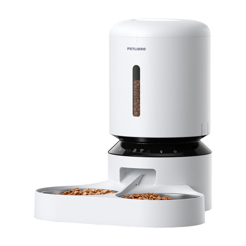 Petlibro Granary madspenser med dobbelt skål, Wifi, 5L (hvid)
