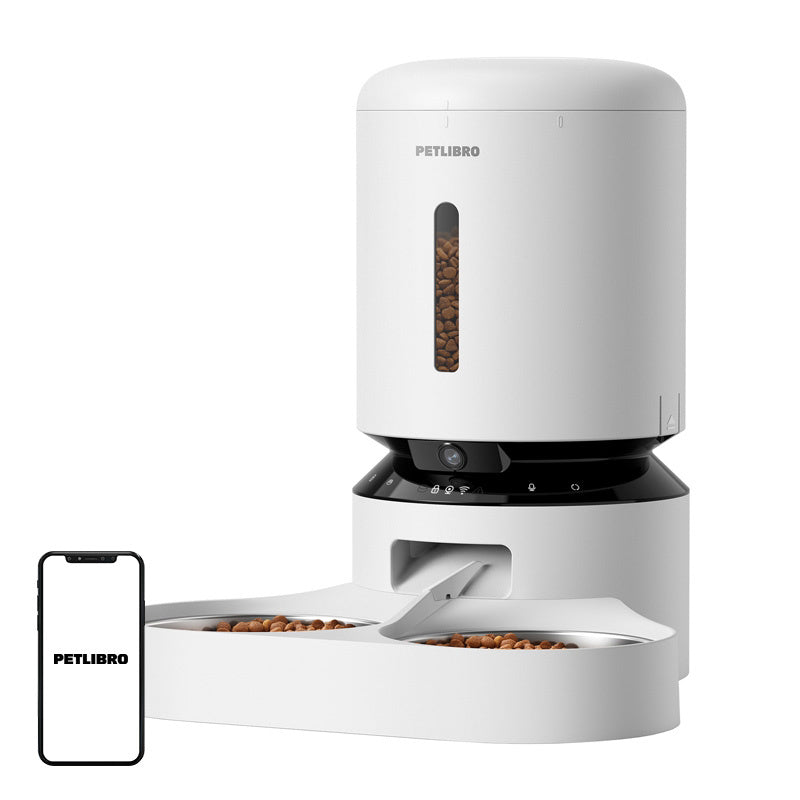 Petlibro Granary-kamerafoderdispenser med dobbelt skål, 5L (hvid)