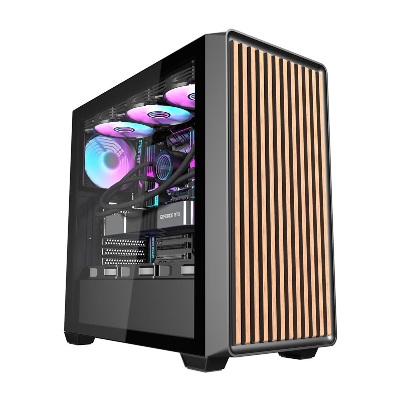 Darkflash DS900WD computercase (sort) + 4 fans