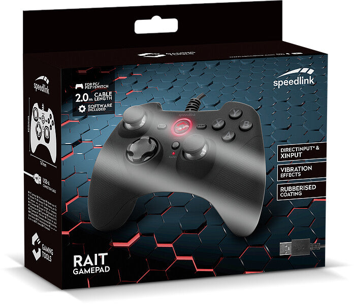 SPEEDLINK RAIT Sort USB Gamepad Nintendo Switch, PC, Playstation 3