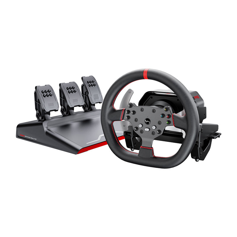 PXN-V10 Pro gaming set - rattet + pedaler + monteringsklemmer (PC / PS4 / Xbox One / Xbox Series X eller XS)