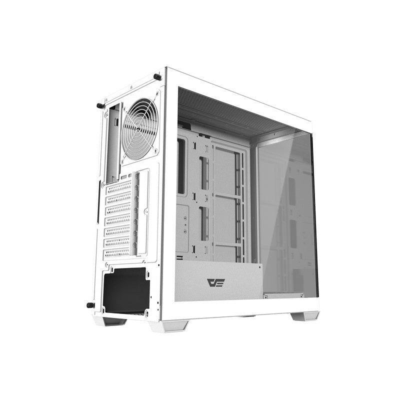Darkflash DS900W computerkasse uden vifter (hvid)
