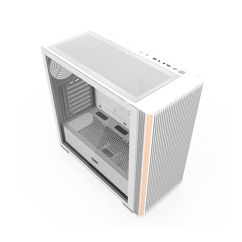 Darkflash DS900WS ATX computerkasse uden vifter (hvid)