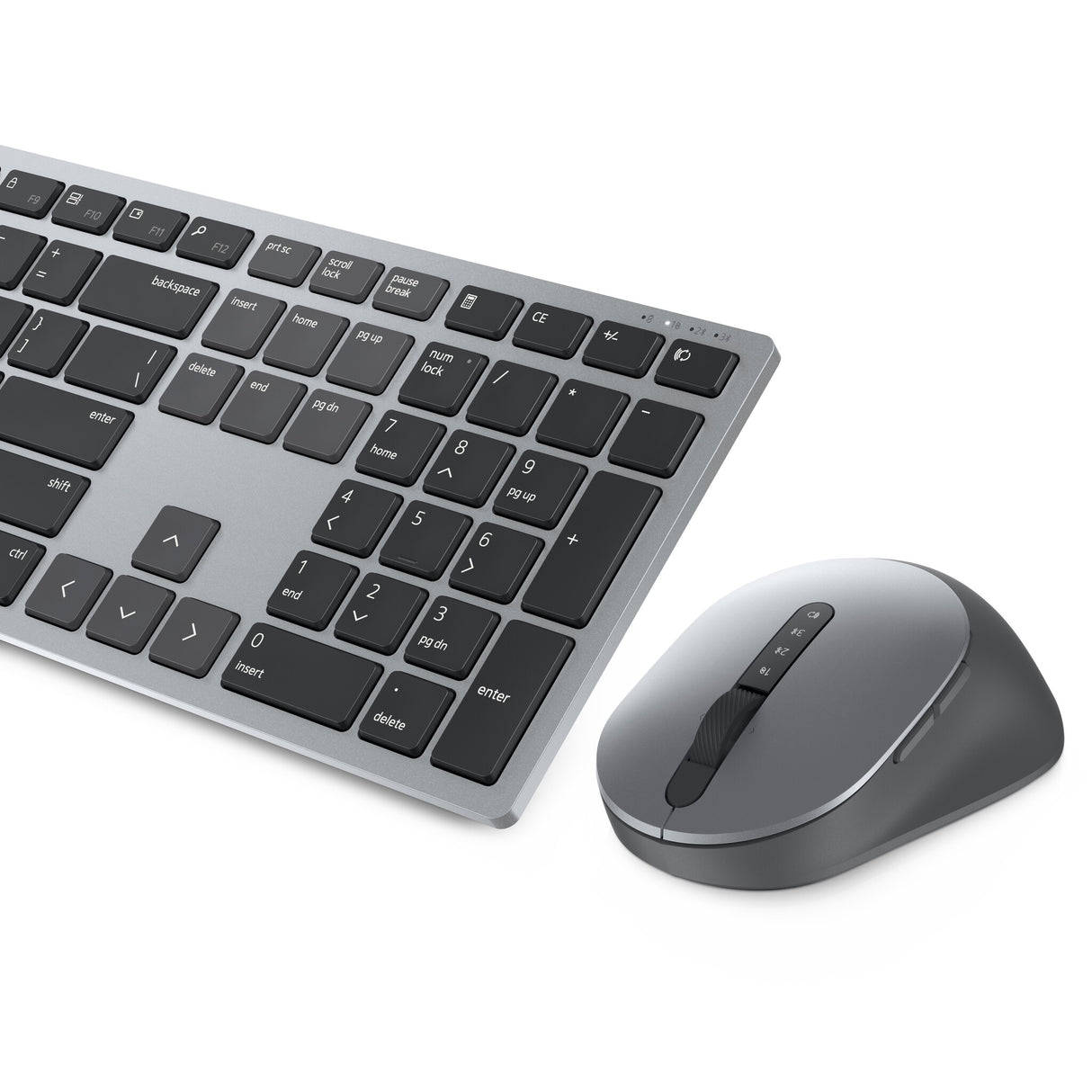 DELL KM7321W tastatur Mus inkluderet Kontor RF trådløs + Bluetooth QWERTY US International Grå, Titanium