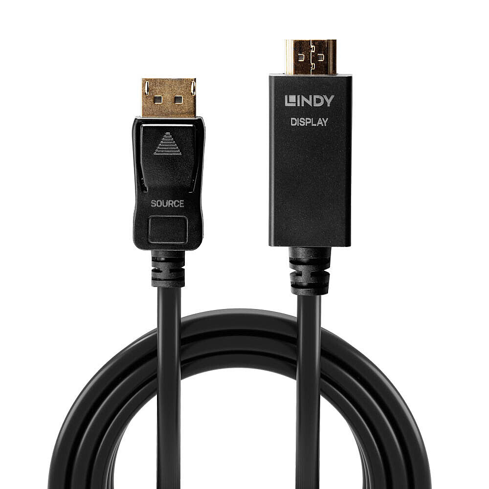 Lindy 36923 videokabel adapter 3 m DisplayPort HDMI Type A (Standard) Sort