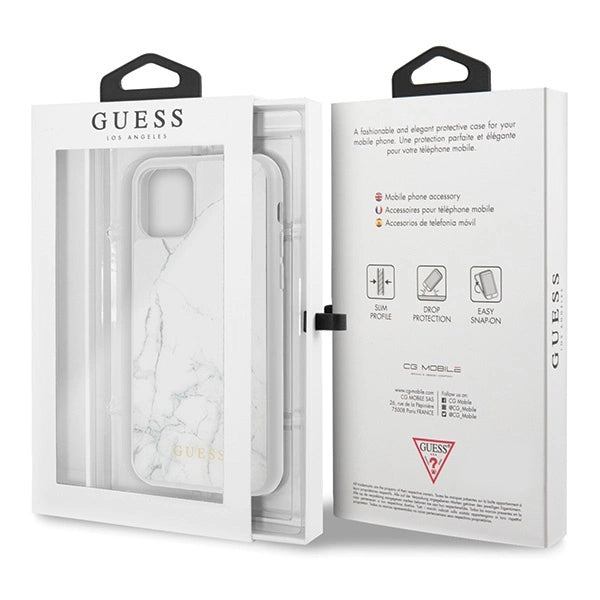 Guess GUHCN58HYMAWH iPhone 11 Pro biały/hvid Marmor