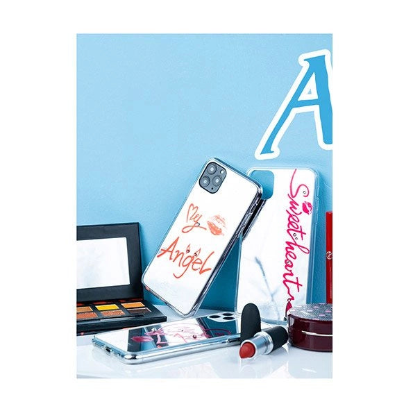 Kingxbar Angel spejlhus dekoreret med originale Swarovski krystaller iPhone 11 Pro Max gennemsigtig