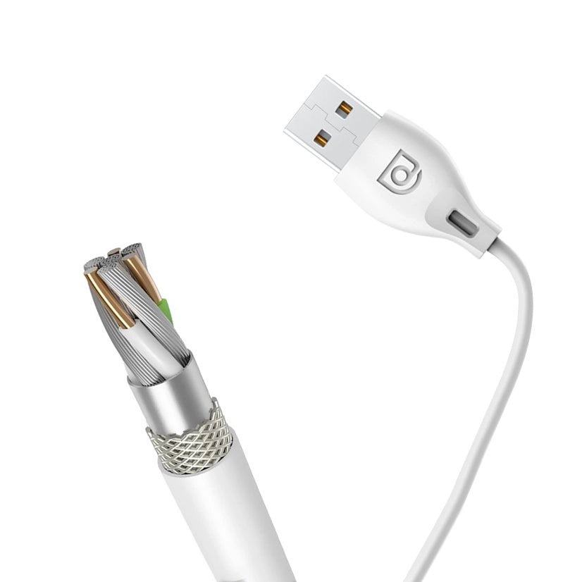 Dudao kabel micro USB kabel 2,4A 2m hvid (L4M 2m hvid)