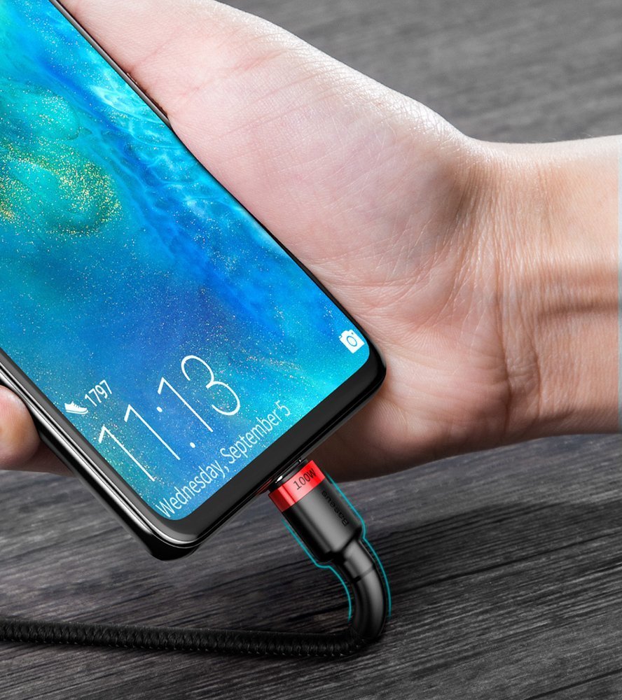 Baseus CATKLF-ALG1 USB-C - USB-C PD QC cable 100W 5A 2m - gray
