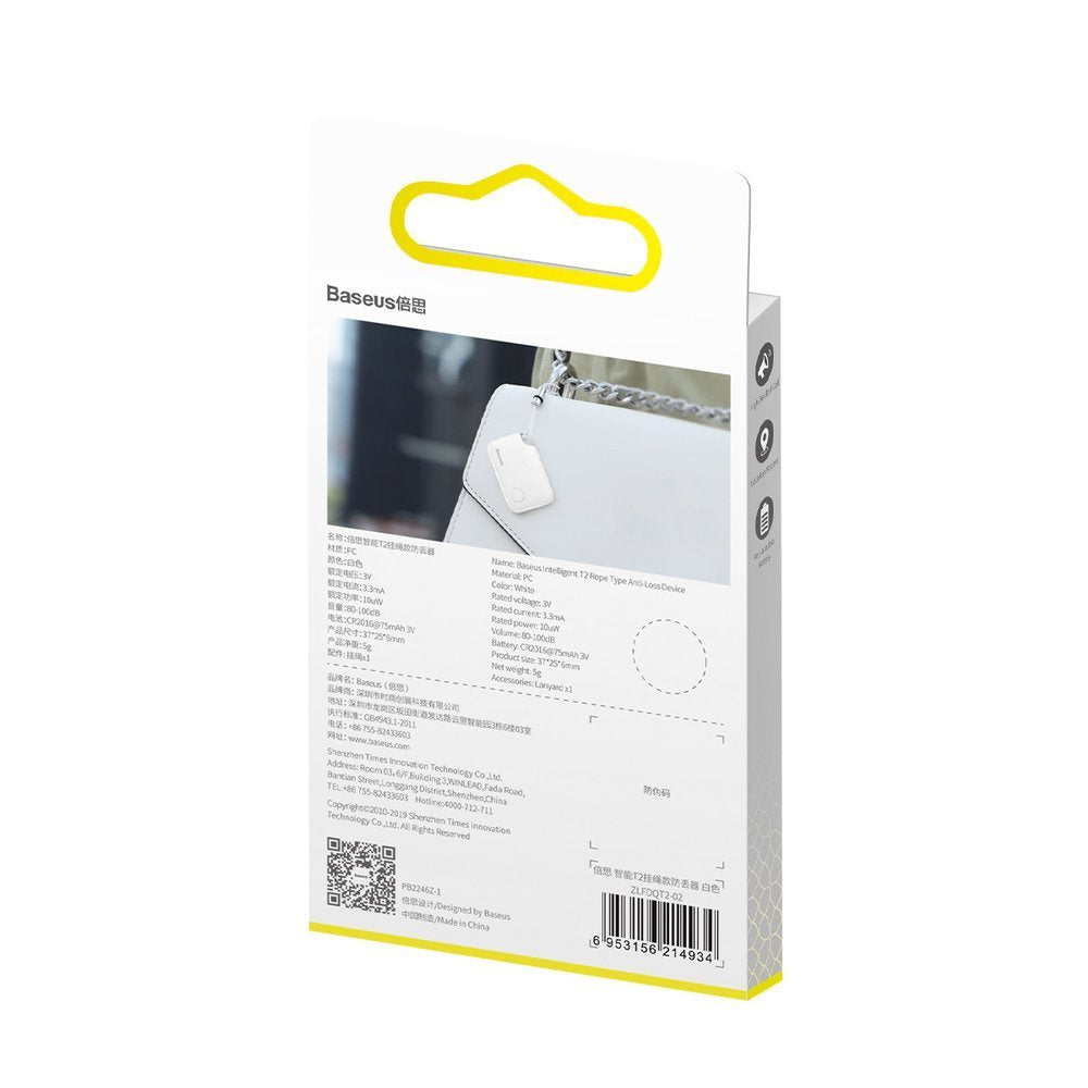 Baseus T2 keychain mini wireless key and other object finder white (ZLFDQT2-02)