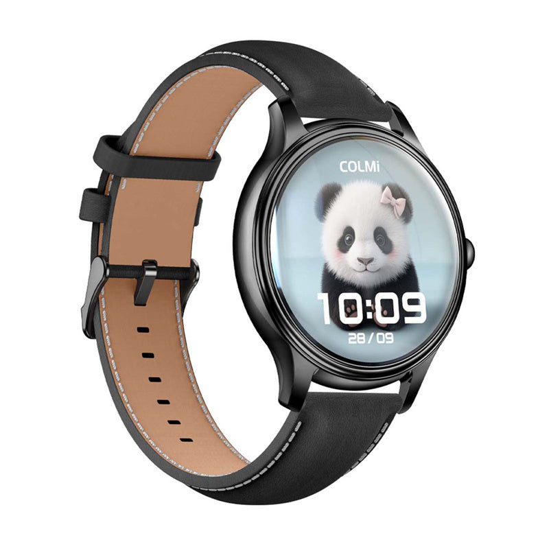 COLMI L28 Smart Watch (sort silikone + sort læderrem)