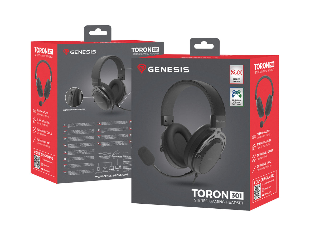 GENESIS Toron 301 Headset Ledningsført Spil Sort