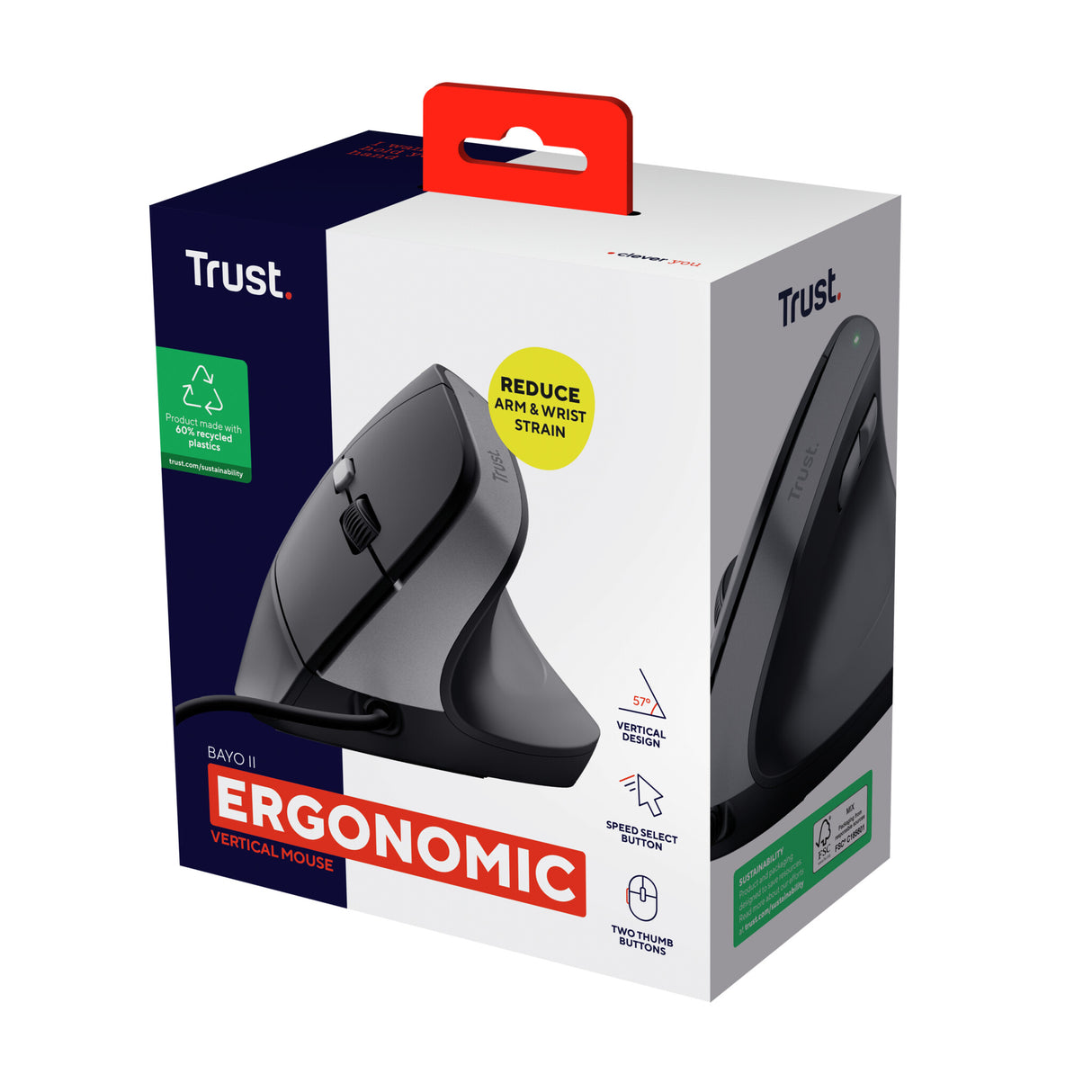 Trust Bayo II mus Højre hånd USB Type-A 2400 dpi