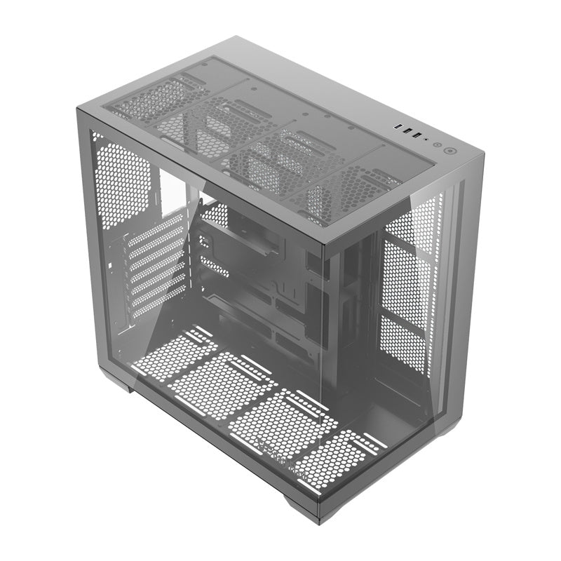 DarkFlash C280 computerkasse (sort) + 7 ventilatorer